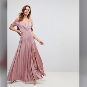 NWOT ASOS Cold shoulder cowl back rose dress Sz 4